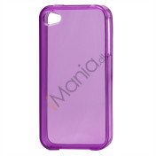 Blankt gennemsigtigt iPhone 4 cover (TPU) - gennemsigtig lilla