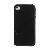 Blankt ensfarvet cover til iPhone 4 og iPhone 4S (TPU) - Sort