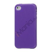 Blankt ensfarvet cover til iPhone 4 og iPhone 4S (TPU) - Lilla