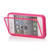 Dobbelt iPhone 4 / 4S Cover til både for- og bagside i TPU gummi - Rose, Rose