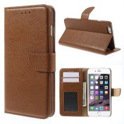 Vandret Flipcover til iPhone 6+/6S+ med kreditkortholder, brun