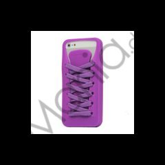 Sporty Snørebånd Silikone Case iPhone 5 cover - Lilla