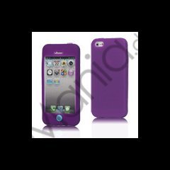 Mønstret Silikone Case med Chocolate Home Knap til iPhone 5 - Lilla