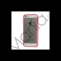 TPU Bumper Ramme Clear Transparent Plastic Combo Beskyttelses Case til iPhone 5 - Pink