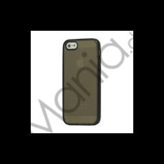 Two-color Frosted TPU & Plastic Combo Case iPhone 5 cover - Sort / Grå