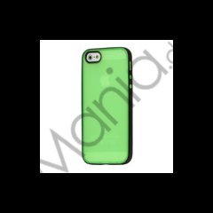 Two-color Frosted TPU & Plastic Combo Case iPhone 5 cover - Sort / Grøn