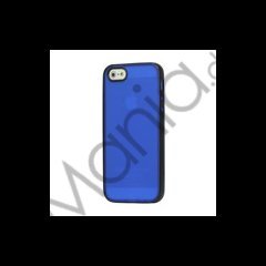 Two-color Frosted TPU & Plastic Combo Case iPhone 5 cover - Sort / Blå