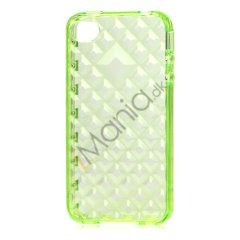 Gennemsigtigt Mønstret TPU Cover Til iPhone 4 / 4S- Gennemsigtig Grøn