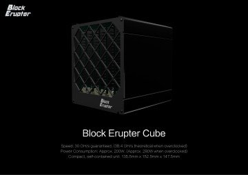 ASICMiner Block Erupter Cube Bitcoin miner med op til 38Gh/s