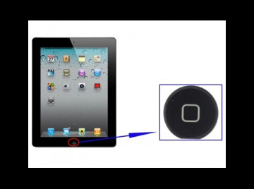 iPad 2 / 3 / 4 home-knap, sort