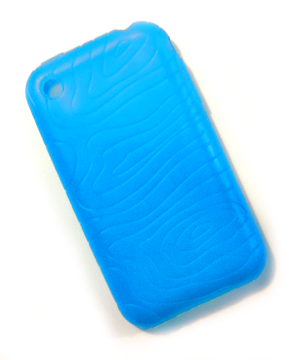 iPhone 3G 3GS cover i silikone med camouflagemønster, blå