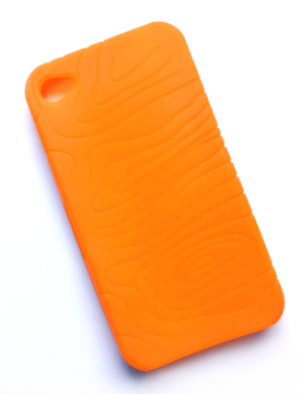 Silikonecover til iPhone 4 med camouflagemønster, orange