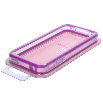 iPhone 4S bumper, gennemsigtig med pink kant