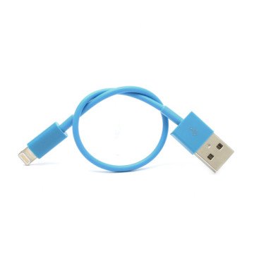 Kort USB Lightning Kabel på ca. 20cm, blå