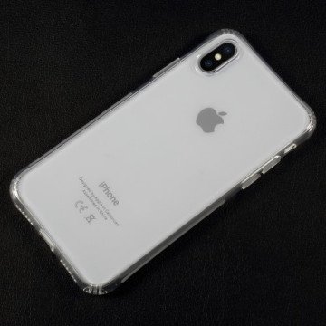 Gennemsigtigt stødabsorberende iPhone X cover