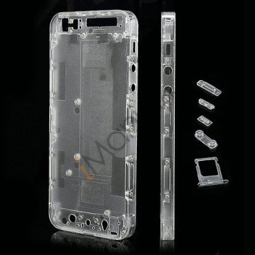 Gennemsigtigt iPhone 5 bagcover inkl små dele