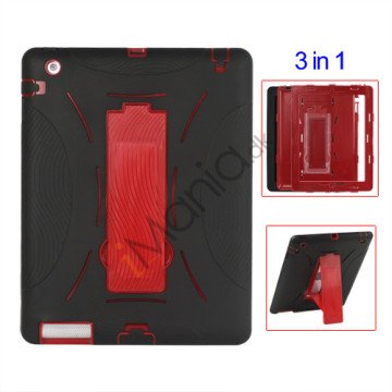 Snap-on Defender Stand Case til iPad 2 - Sort / Rød