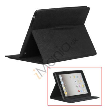 Stilet Microfiber Case Cover med stativ til Den Nye iPad 2 3 4 - Sort