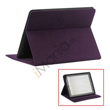 Stilet Microfiber Case Cover med stativ til Den Nye iPad 2 3 4 - Lilla