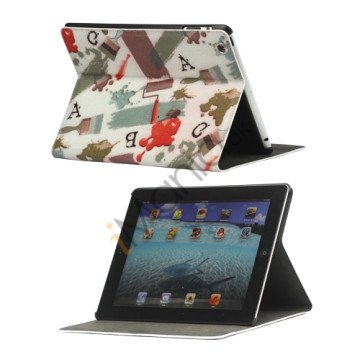 Graffiti Kunstlæder Smart Cover med holder til iPad 4. 3. 2. generation