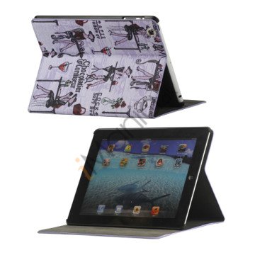 Fashion Lady PU Kunstlæder Stand Case Smart Cover til iPad 2 3 4 - Lilla