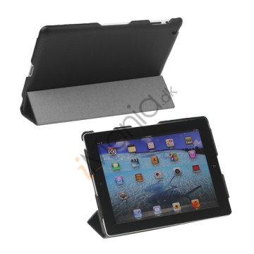 Premium Kunstlæder Smart Cover til iPad 4. 3. 2nd Gen - Sort