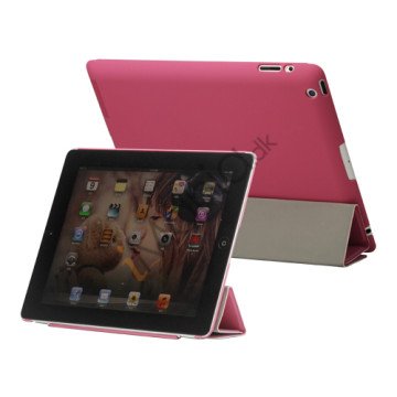 Slim Kunstlæder Smart Cover med holder til iPad 2. 3. 4. Gen - Pink