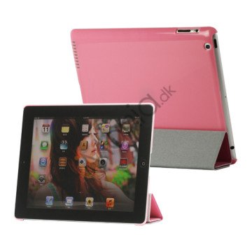 Folio Magnetisk PU Kunstlæder Taske Smart Cover til iPad 4. 3. 2nd Generation - Pink