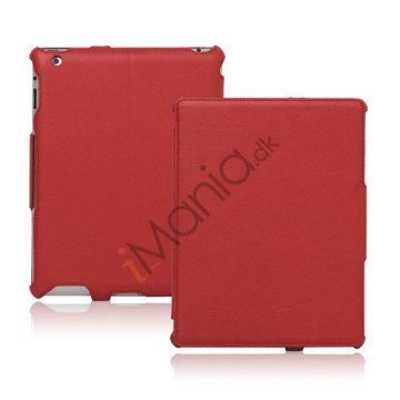 Slim Lychee PU Kunstlæder Case Cover til iPad 2. 3. 4. Gen - Rød