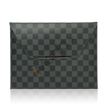 LV Style PU Kunstlæder Etui Taske Taske til iPad 2 Den nye iPad 3rd Generation - Grå