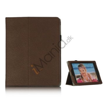 Folio PU Kunstlæder Cover Case med holder til iPad 4 3. 2nd Generation - Brun