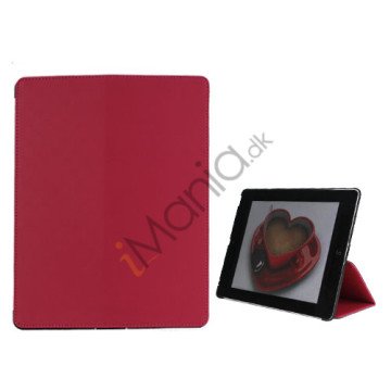 Premium Folio KunstKunstlæder Case med bælte Stand støvtæt Plug Etc til den nye iPad 3:e 2nd Gen-Rose