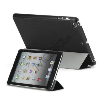 Slim PU Læder Case Cover med Wake Sleep Stand til iPad Mini - Sort