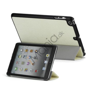 Slim PU Læder Case Cover med Wake Sleep Stand til iPad Mini - Hvid