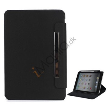 Grain Line 360 Rotating Magnetic Leather Case with Wake Sleep Function til iPad Mini  - Sort