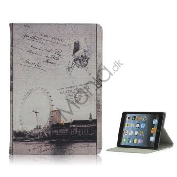 Classic London Ferris Wheel Læder Beskyttende Case Stand Cover til iPad Mini