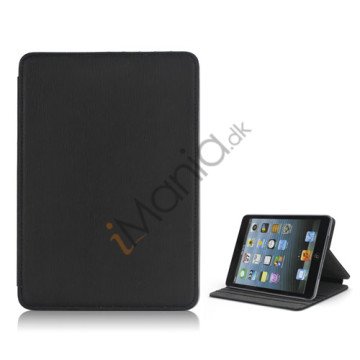 Book Style tandstikker Design Læder Stand Case til iPad Mini - Sort