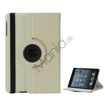 360 graders roterende Stand Fabric Folio Case til iPad Mini - Hvid