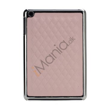 Læder Coated Rhombus Mønstret Snap-On Hard Case til iPad Mini - Pink