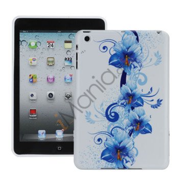 Artistic Blå Flowers Flexible TPU Gel Cover til iPad Mini