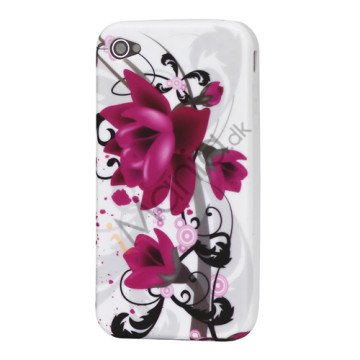 iPhone 4 Cover / 4S Cover med blomstermønster (TPU-gummi)