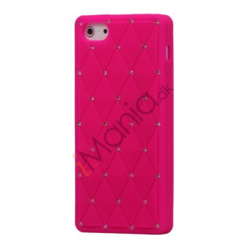 Glitter Smykkesten Indlagt Silikone Cover Case til iPhone 5 - Rose