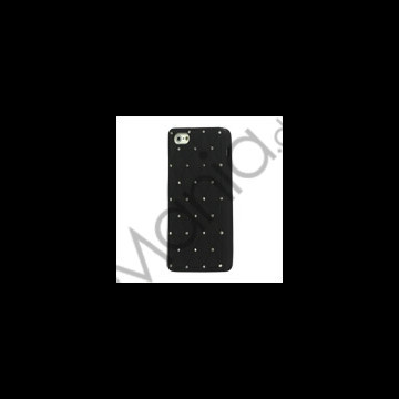 Glitrende Smykkesten Inlaid Silikone Cover Case til iPhone 5 - Sort