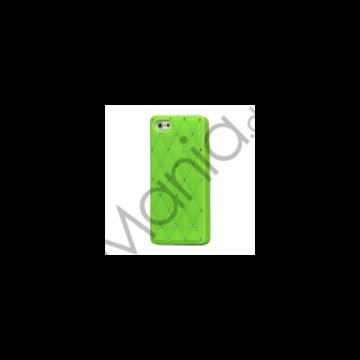 Glitrende Smykkesten Inlaid Silikone Cover Case til iPhone 5 - Grøn