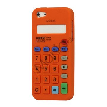 3D Lommeregner Silikone Cover Case til iPhone 5 - Orange