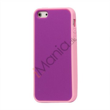 Two-tone Soft Silikone Case iPhone 5 cover - Pink / Lilla