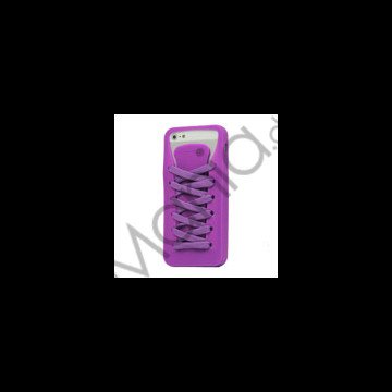 Sporty Snørebånd Silikone Case iPhone 5 cover - Lilla