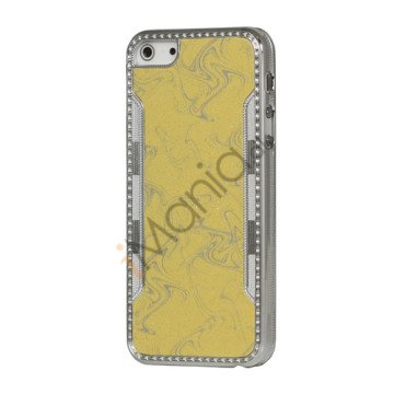 Stilfuld glitrende Powder Læder Coated Hard Case til iPhone 5 - Gul