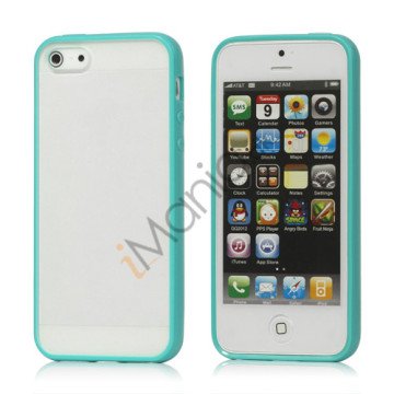 Frosted Plastic & TPU Hybrid Case iPhone 5 cover - Cyan