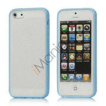 Frosted Plastic & TPU Hybrid Case iPhone 5 cover - Baby Blå